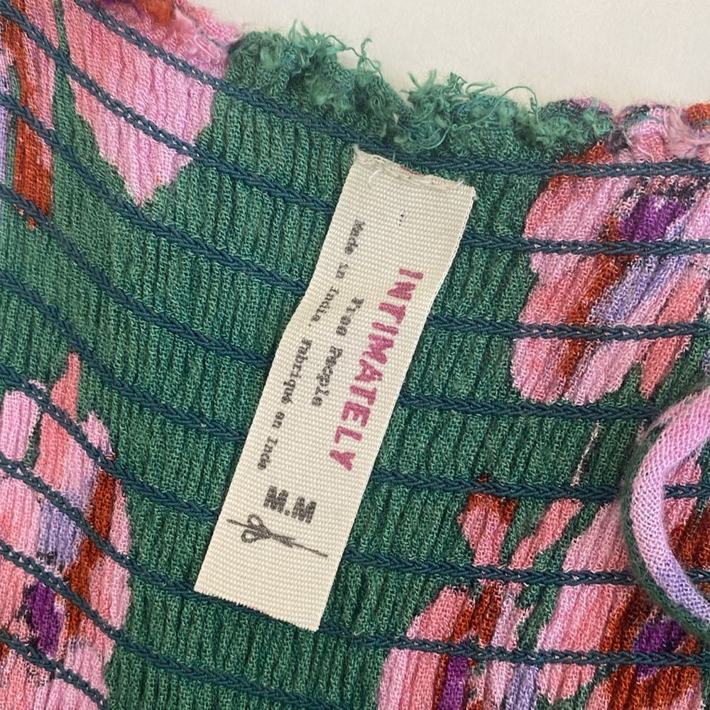 Free People Dark Green and Pink Garden Party Maxi Dress Size Medium - Picture 9 of 15